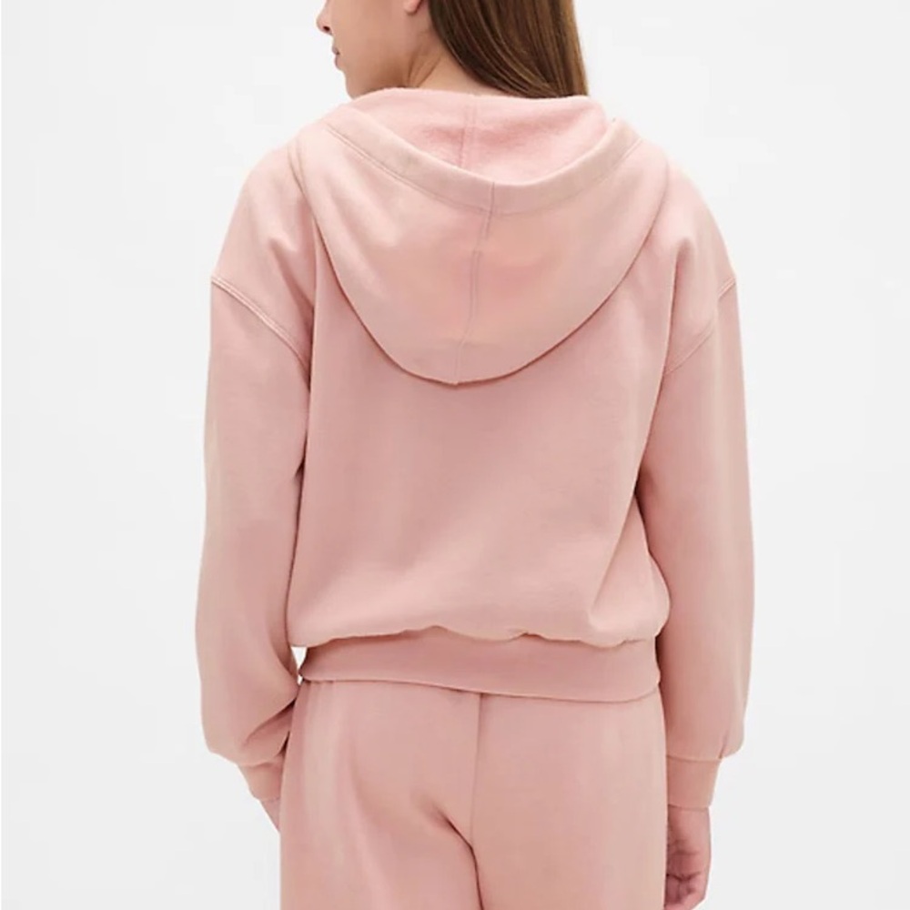 GAP KIDS LIGHT PINK GOLD VINTAGE SOFT ARCH LOGO HOODIE ZIP UP SWEATSHIRT - Picture 3 of 8